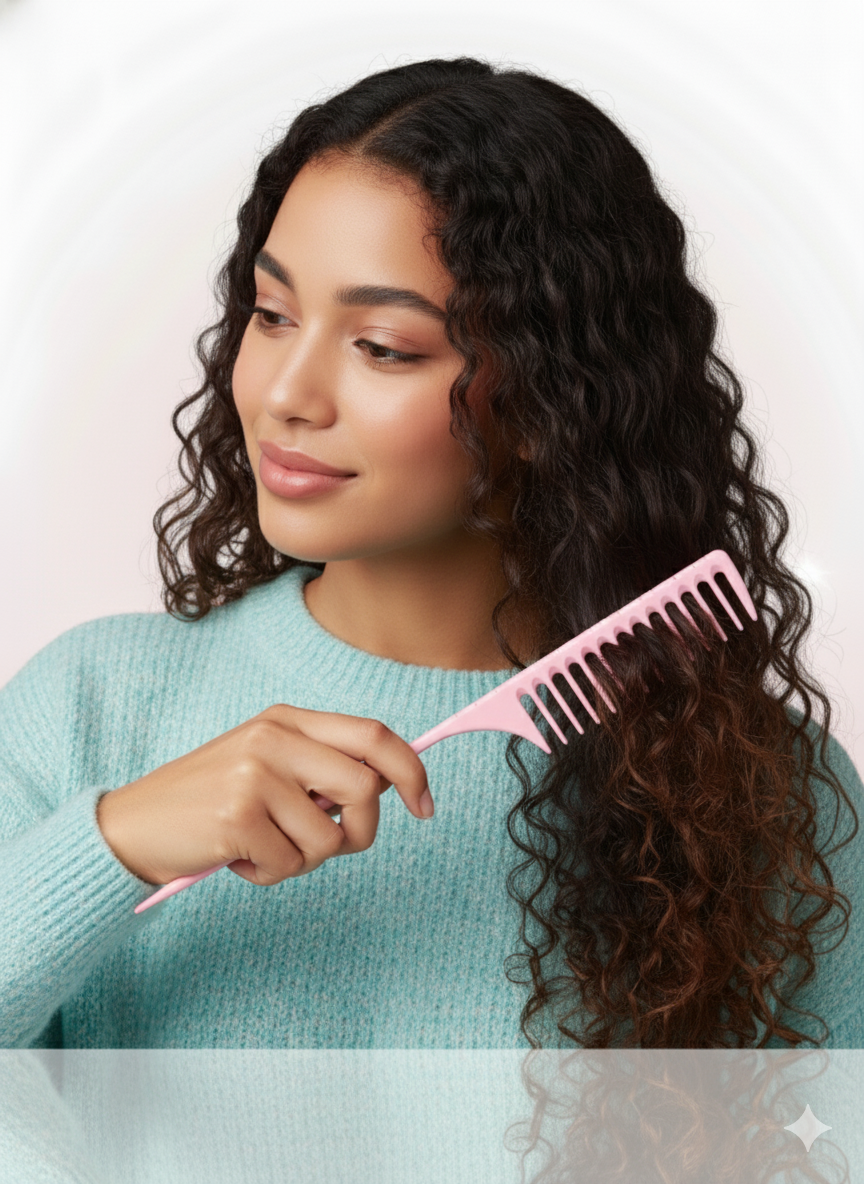 Wide Tooth Rat Tail Healthy Hair Combs